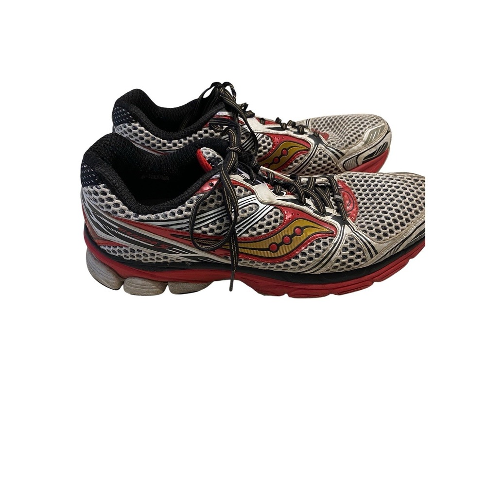 Saucony Men's Running Shoes Gray Red Black Mesh 20 10-10C Breathable US 10.5